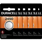 Duracell CR2450 Lithium 3V Coin Cell Battery, 6 Pack